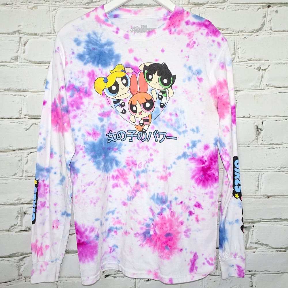 Powerpuff Girls Japanese Tie Dye Long Sleeve Shirt